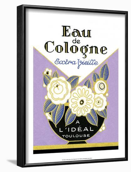 Vintage Art Deco Label, Eau de Cologne-null-Framed Art Print