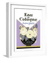 Vintage Art Deco Label, Eau de Cologne-null-Framed Art Print