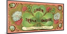 Vintage Art Deco Label, Savon Trefle Vaissier-null-Mounted Art Print