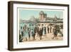 Vintage Atlantic City Beach Scene, New Jersey-null-Framed Art Print