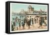 Vintage Atlantic City Beach Scene, New Jersey-null-Framed Stretched Canvas