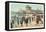 Vintage Atlantic City Beach Scene, New Jersey-null-Framed Stretched Canvas