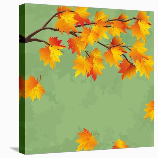Vintage Autumn Wallpaper, Leaf Fall Background-silvionka-Stretched Canvas