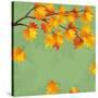 Vintage Autumn Wallpaper, Leaf Fall Background-silvionka-Stretched Canvas