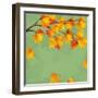 Vintage Autumn Wallpaper, Leaf Fall Background-silvionka-Framed Art Print