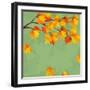 Vintage Autumn Wallpaper, Leaf Fall Background-silvionka-Framed Art Print