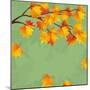 Vintage Autumn Wallpaper, Leaf Fall Background-silvionka-Mounted Art Print