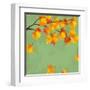 Vintage Autumn Wallpaper, Leaf Fall Background-silvionka-Framed Art Print