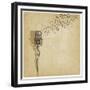 Vintage Background with Microphone - Vector Illustration-natbasil-Framed Premium Giclee Print