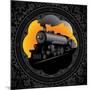 Vintage Background with Old Locomotive. Vector Illustration.-Rashomon-Mounted Art Print