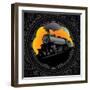 Vintage Background with Old Locomotive. Vector Illustration.-Rashomon-Framed Art Print