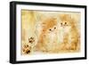 Vintage Background With Paper Border And Kittens Picture-Maugli-l-Framed Art Print