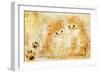 Vintage Background With Paper Border And Kittens Picture-Maugli-l-Framed Art Print