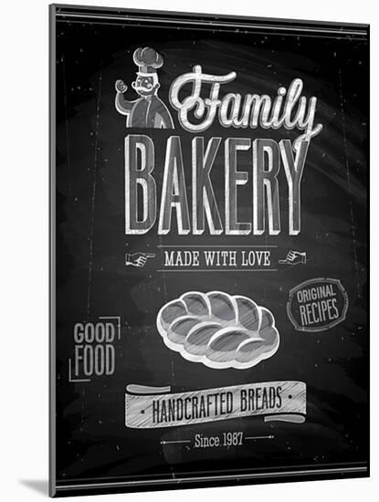 Vintage Bakery Poster - Chalkboard-avean-Mounted Art Print