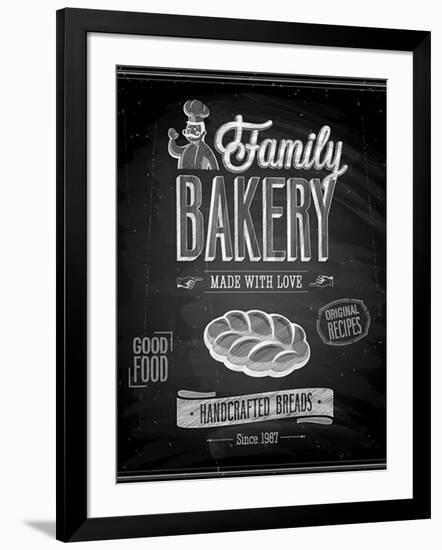 Vintage Bakery Poster - Chalkboard-avean-Framed Art Print