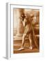 Vintage Bathing Beauty in Swimsuit-null-Framed Art Print