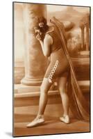 Vintage Bathing Beauty in Swimsuit-null-Mounted Art Print