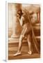 Vintage Bathing Beauty in Swimsuit-null-Framed Art Print