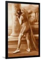 Vintage Bathing Beauty in Swimsuit-null-Framed Art Print