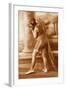 Vintage Bathing Beauty in Swimsuit-null-Framed Art Print