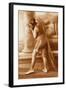 Vintage Bathing Beauty in Swimsuit-null-Framed Art Print