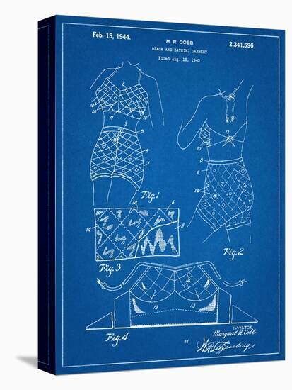 Vintage Bathing Suit Patent 1940-null-Stretched Canvas