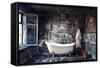 Vintage Bathtub in Grunge Interior-viczast-Framed Stretched Canvas