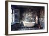 Vintage Bathtub in Grunge Interior-viczast-Framed Art Print