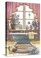 Vintage Bathtub l-Janet Kruskamp-Stretched Canvas