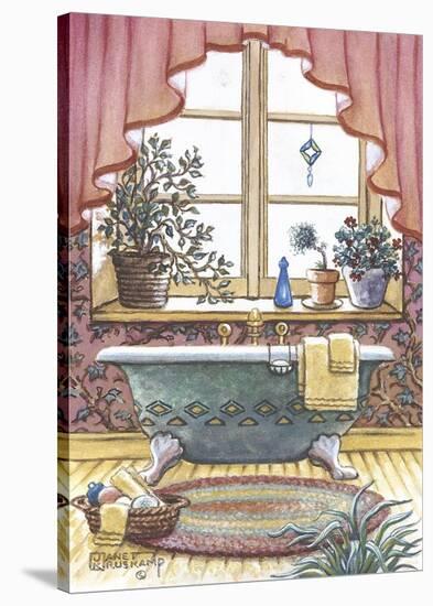 Vintage Bathtub l-Janet Kruskamp-Stretched Canvas