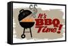 Vintage Bbq Grill Party-daveh900-Framed Stretched Canvas