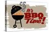 Vintage Bbq Grill Party-daveh900-Stretched Canvas