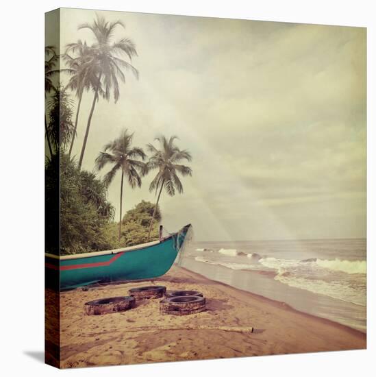 Vintage Beach Background-Sundari-Stretched Canvas