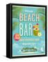 Vintage Beach Bar Poster-avean-Framed Stretched Canvas