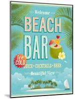 Vintage Beach Bar Poster-avean-Mounted Art Print