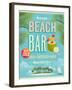 Vintage Beach Bar Poster-avean-Framed Art Print