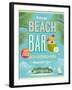 Vintage Beach Bar Poster-avean-Framed Art Print