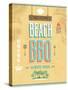 Vintage Beach Bbq Poster-avean-Stretched Canvas