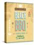 Vintage Beach Bbq Poster-avean-Stretched Canvas