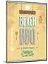 Vintage Beach Bbq Poster-avean-Mounted Art Print