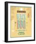 Vintage Beach Bbq Poster-avean-Framed Art Print