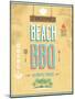 Vintage Beach Bbq Poster-avean-Mounted Art Print