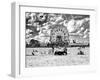 Vintage Beach, Black and White Photography, Wonder Wheel, Coney Island, Brooklyn, New York, US-Philippe Hugonnard-Framed Premium Photographic Print