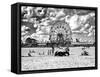 Vintage Beach, Black and White Photography, Wonder Wheel, Coney Island, Brooklyn, New York, US-Philippe Hugonnard-Framed Stretched Canvas