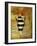 Vintage Beach Girl Black Stripes-Jennifer Garant-Framed Giclee Print