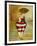 Vintage Beach Girl Red Stripes-Jennifer Garant-Framed Giclee Print