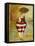 Vintage Beach Girl Red Stripes-Jennifer Garant-Framed Stretched Canvas