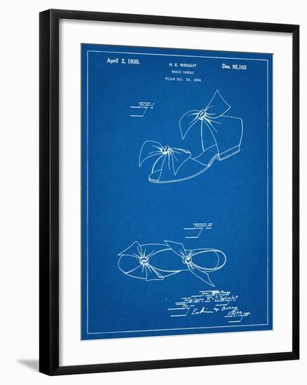 Vintage Beach Sandal Patent 1934-null-Framed Art Print