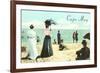 Vintage Beach Scene, Cape May, New Jersey-null-Framed Premium Giclee Print