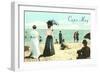 Vintage Beach Scene, Cape May, New Jersey-null-Framed Art Print